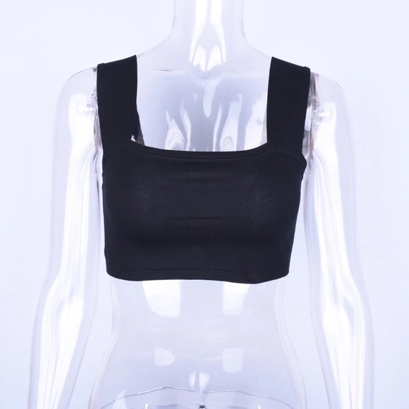black Cropped Tank Top - Picture 5 of 8